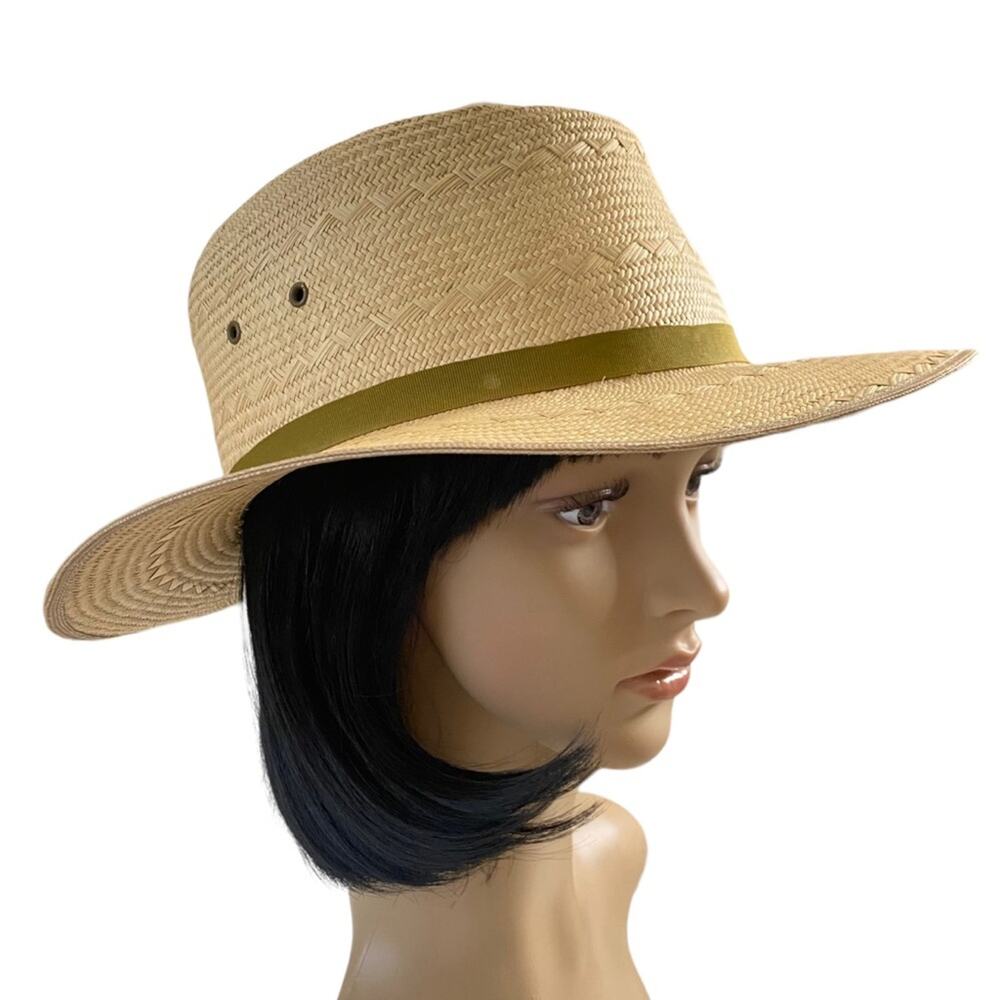 Puerto Fino Colombian Straw Hat Size 7 1/2 Tan Fedora